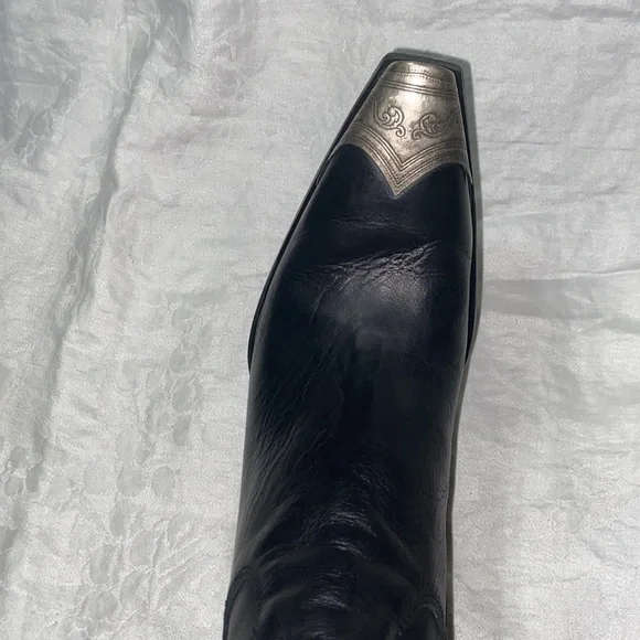 Free People Black Leather Boots with Silver Accent - Picture 12 of 16